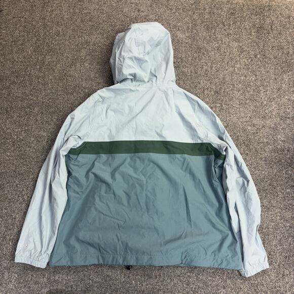 LL Bean Womens XL Mountain Classic Flannel Lined Hooded Rain Jacket Blue/ Teal - Picture 10 of 12